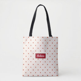 Red Stippen Pattern kerstCanvas tas