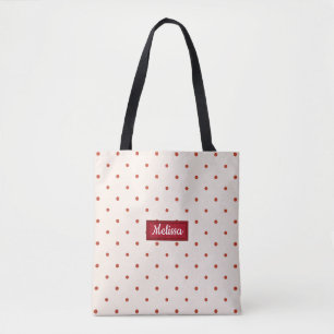 Red Stippen Pattern kerstCanvas tas