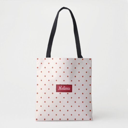 Red Stippen Pattern kerstCanvas tas (Voorkant)