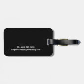 Red Stitched Ribbon - Gepersonaliseerd Girly Monog Bagagelabel (Achterkant horizontaal)