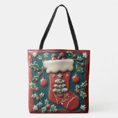 Red Stocking Christmas Tote Bag (Voorkant)