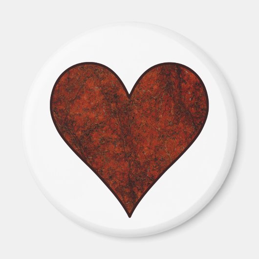 Red Stone Heart Magneet (Voorkant)