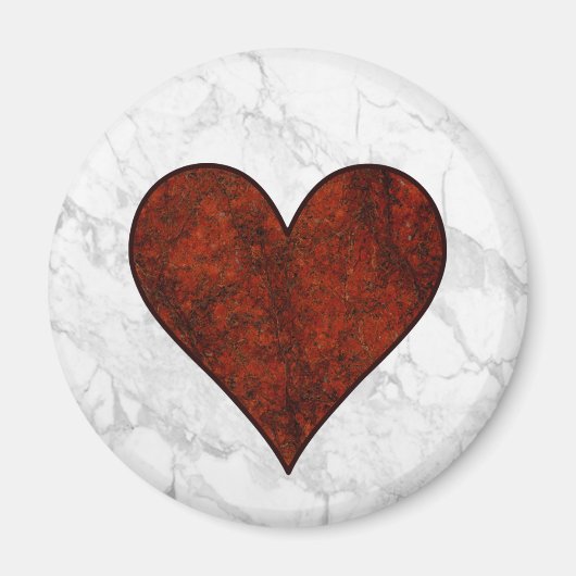 Red Stone Heart Magneet (Voorkant)