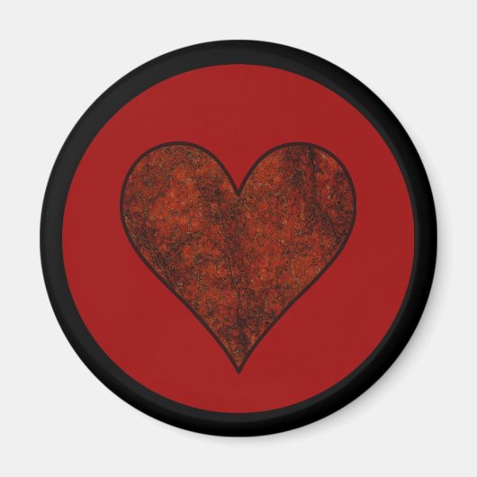 Red Stone Heart Magneet (Voorkant)