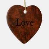 Red Stone Heart Print Keramisch Ornament (Rechts)