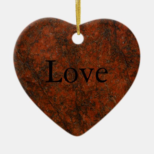 Red Stone Heart Print Keramisch Ornament (Voorkant)