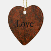 Red Stone Heart Print Keramisch Ornament (Links)