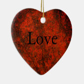 Red Stone Heart Print Keramisch Ornament (Rechts)