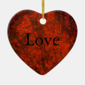 Red Stone Heart Print Keramisch Ornament (Voorkant)