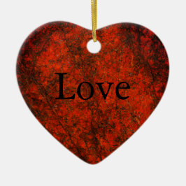 Red Stone Heart Print Keramisch Ornament