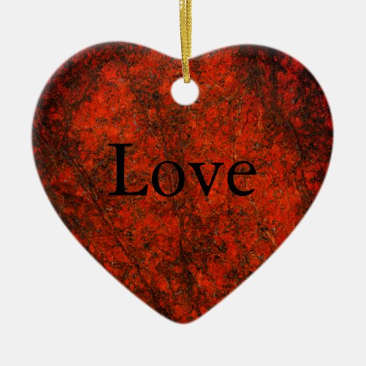 Red Stone Heart Print Keramisch Ornament (Voorkant)