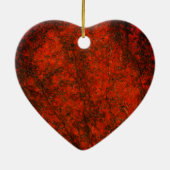 Red Stone Heart Print Keramisch Ornament (Achterkant)