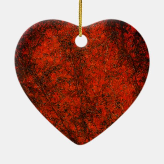Red Stone Heart Print Keramisch Ornament (Achterkant)