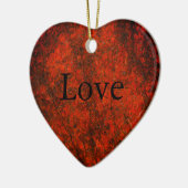 Red Stone Heart Print Keramisch Ornament (Links)