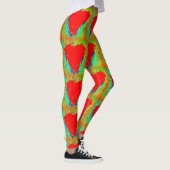 Red Stone Hearts Green Leggings (Rechts)