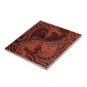 Red Stone Yin Yang Dragons Tegeltje (Zijkant)