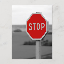 Red Stop Road Sign Minimalistisch Fotografie Poste Briefkaart