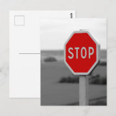 Red Stop Road Sign Minimalistisch Fotografie Poste Briefkaart (Voorkant / Achterkant)