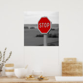 Red Stop Road Sign Minimalistisch Fotografie Poste Poster (Keuken)