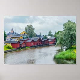 Red Storehouses, Porvoo, Finland Poster