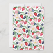 RED Strawberry 1e verjaardagsfeestje Kaart (Achterkant)