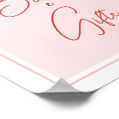 Red Strawberry Baby shower boeken en geschenken Poster (Hoek)