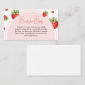 Red Strawberry Baby shower Boeken voor Baby Informatiekaartje (Voorkant / Achterkant)