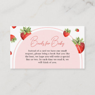 Red Strawberry Baby shower Boeken voor Baby Informatiekaartje
