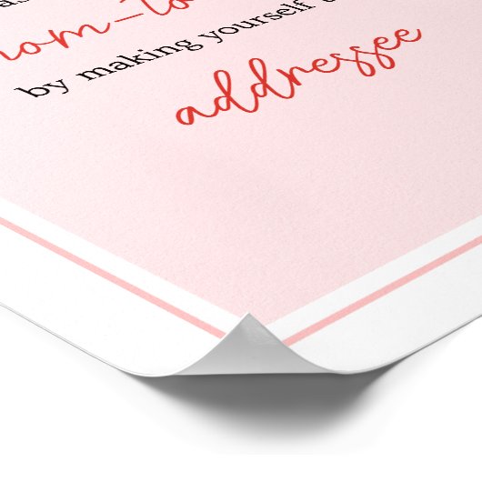 Red Strawberry Baby shower Envelope Station Poster (Hoek)