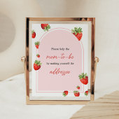 Red Strawberry Baby shower Envelope Station Poster