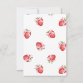 Red Strawberry Berry Eerste Verjaardag Dank u Bedankkaart (Achterkant)