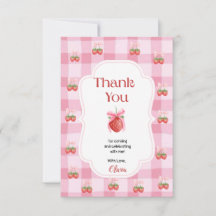 Red Strawberry Berry Eerste Verjaardag Dank u