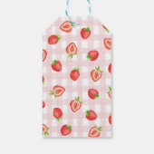 Red Strawberry Berry Eerste Verjaardag Dank u Cadeaulabel (Achterkant)