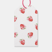 Red Strawberry Berry Eerste Verjaardag Dank u Cadeaulabel (Achterkant)