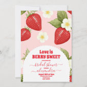 Red Strawberry Berry Sweet Vrijgezellenfeest Kaart (Voorkant)