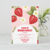 Red Strawberry Berry Sweet Vrijgezellenfeest Kaart (Staand voorkant)