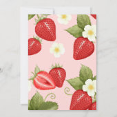 Red Strawberry Berry Sweet Vrijgezellenfeest Kaart (Achterkant)