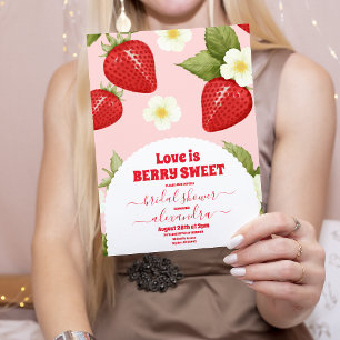 Red Strawberry Berry Sweet Vrijgezellenfeest Kaart