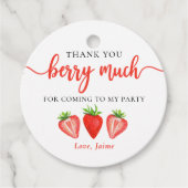 Red Strawberry Birthday Hartelijk dank aan Berry Bedankjes Labels (Voorkant)