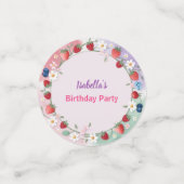 Red Strawberry Daisy verjaardagsfeestje voor haar Confetti (Kleine voorkant)