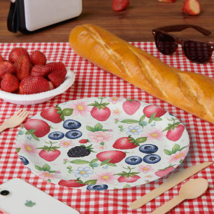 Red Strawberry Daisy verjaardagsfeestje voor haar Papieren Bordje