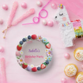 Red Strawberry Daisy verjaardagsfeestje voor haar Papieren Kommen (Feest)