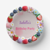 Red Strawberry Daisy verjaardagsfeestje voor haar Papieren Kommen (Voorkant)