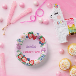 Red Strawberry Daisy verjaardagsfeestje voor haar Papieren Kommen