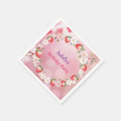 Red Strawberry Daisy verjaardagsfeestje voor haar Servet (Hoek)