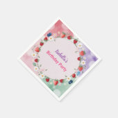 Red Strawberry Daisy verjaardagsfeestje voor haar Servet (Hoek)