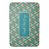 Red Strawberry fruit and pink blossoms Badmat (Voorkant Verticaal)