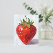 Red Strawberry Fruit Watercolor Painting Briefkaart (Staand voorkant)