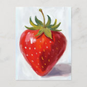 Red Strawberry Fruit Watercolor Painting Briefkaart (Voorkant)