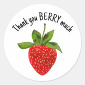 Red Strawberry Hartelijk dank Berry Ronde Sticker (Voorkant)